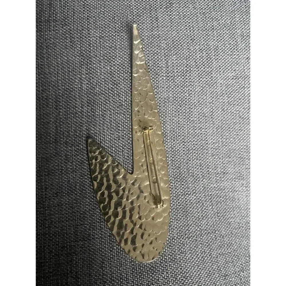 Vintage Abstract Brooch Pin Gold Tone Art Deco MCM Art To Wear Office Retro